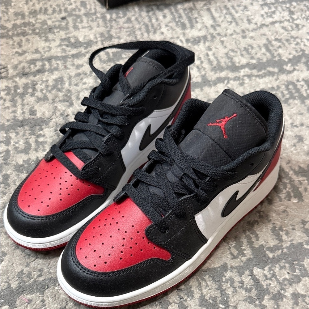Jordan Black, Red, and White Sneakers